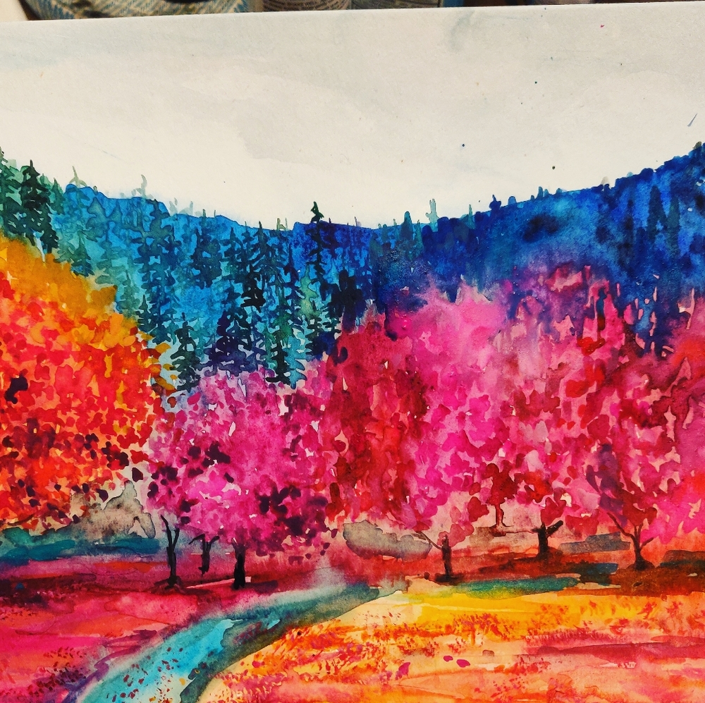 Switzerland  watercolor painting